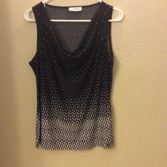 Calvin Klein Tops - Black and white slouch neck sleeveless top